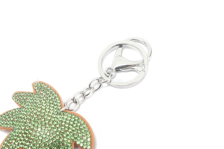 Bag Charm Crystal Palmtree Green