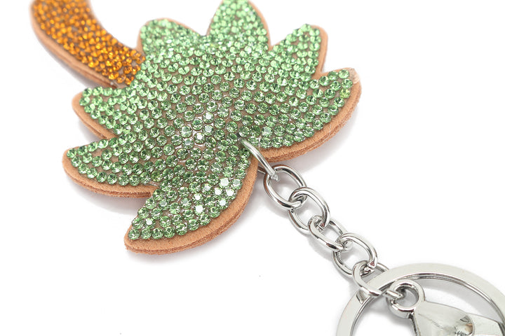 Bag Charm Crystal Palmtree Green