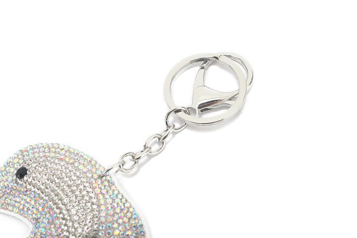 Bag Charm Crystal Dolphin White