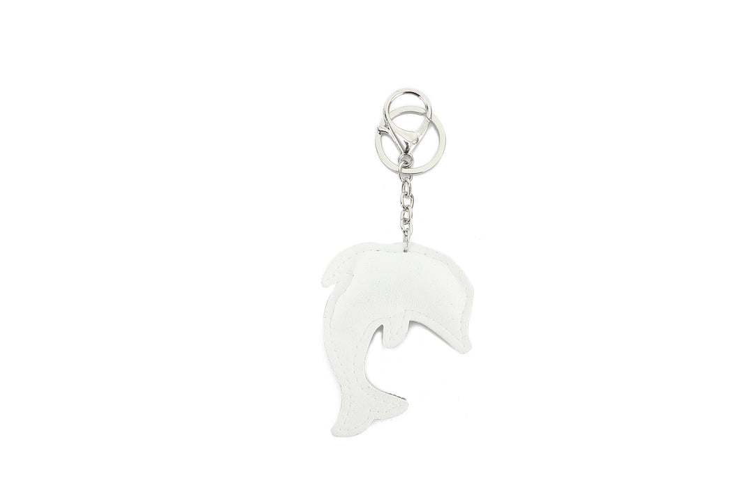 Bag Charm Crystal Dolphin White