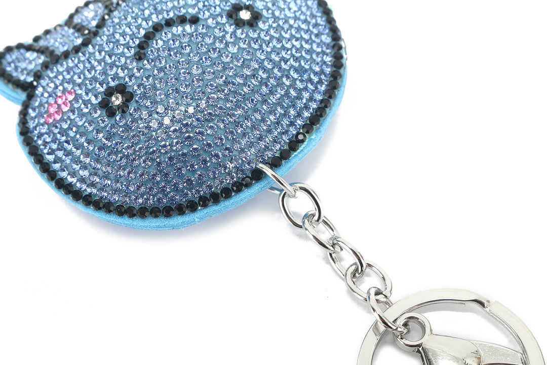 Bag Charm Crystal Octopus Blue