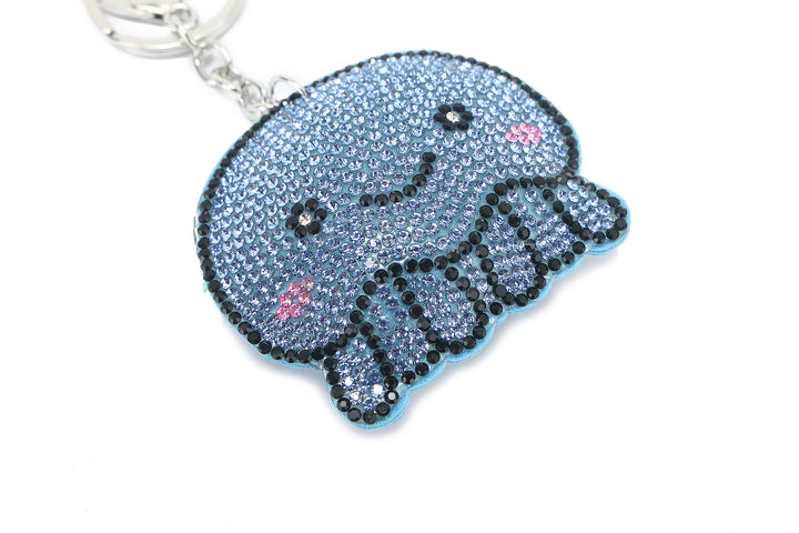 Bag Charm Crystal Octopus Blue