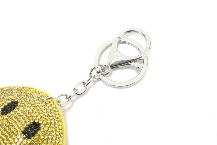 Bag Charm Crystal Smiley Yellow