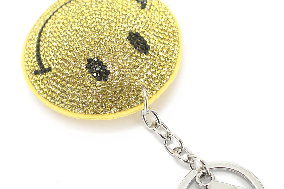 Bag Charm Crystal Smiley Yellow