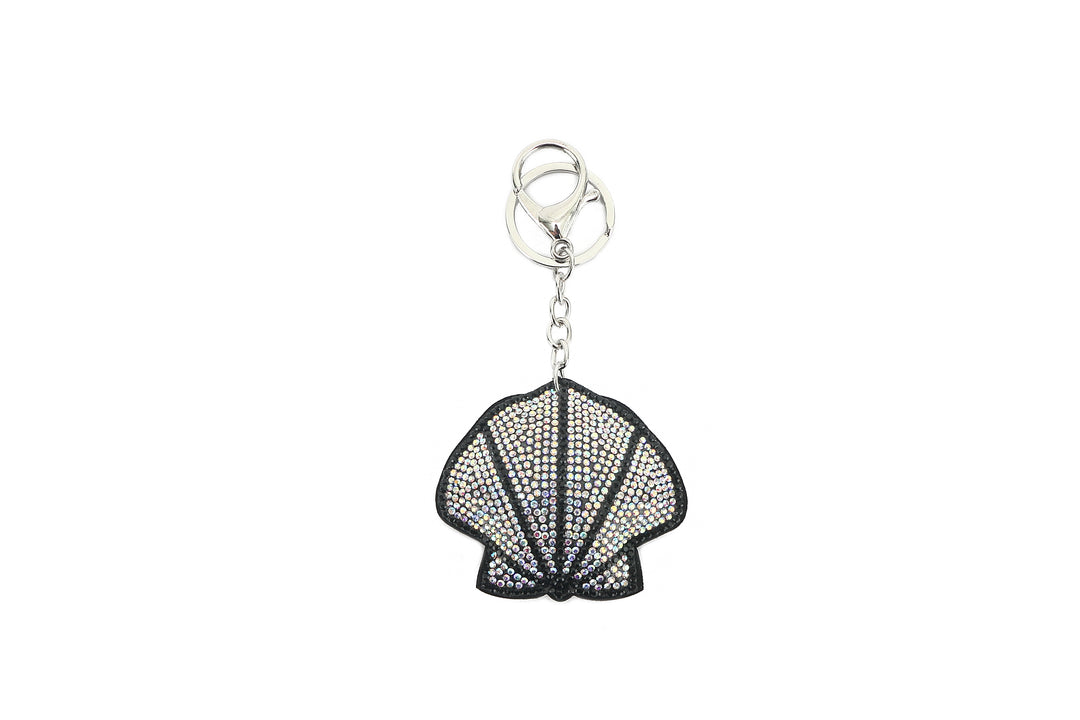 Bag Charm Crystal Shell White