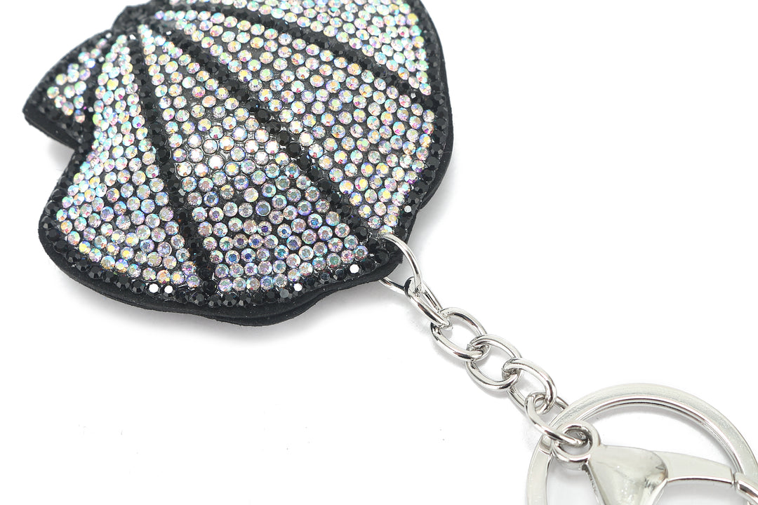 Bag Charm Crystal Shell White