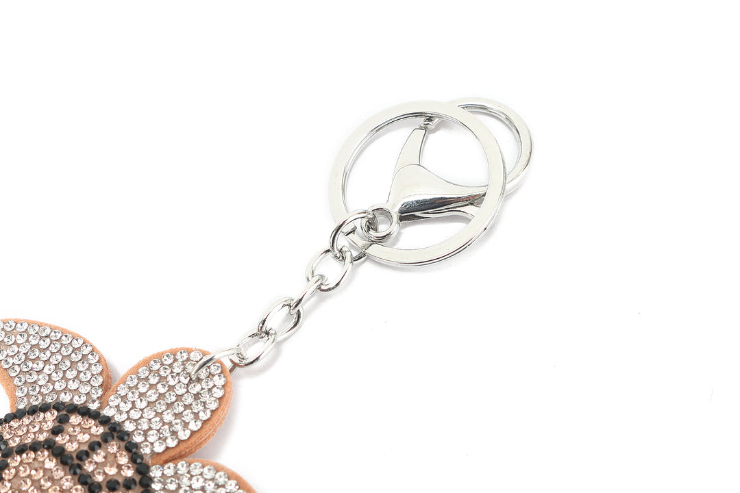 Bag Charm Crystal Turtle Brown