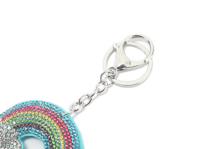 Bag Charm Crystal Rainbow Blue