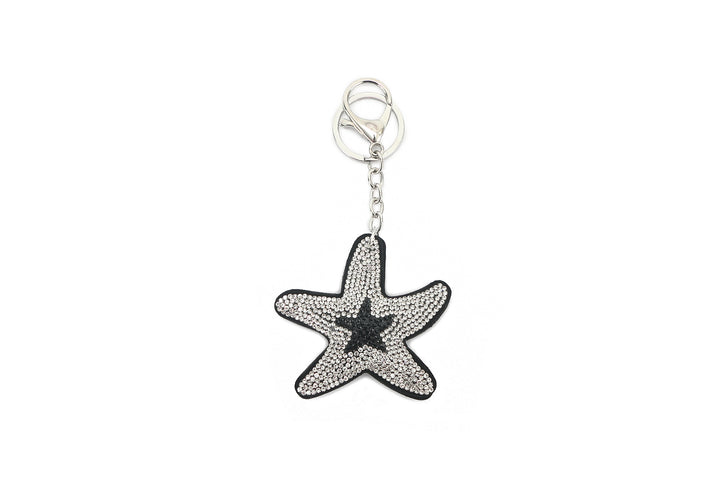 Bag Charm Crystal Starfish White