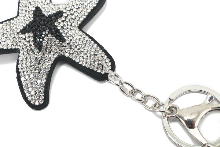 Bag Charm Crystal Starfish White