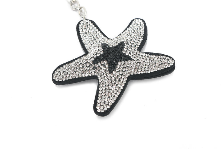 Bag Charm Crystal Starfish White