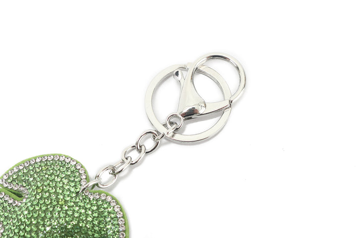 Bag Charm Crystal Monstera Green