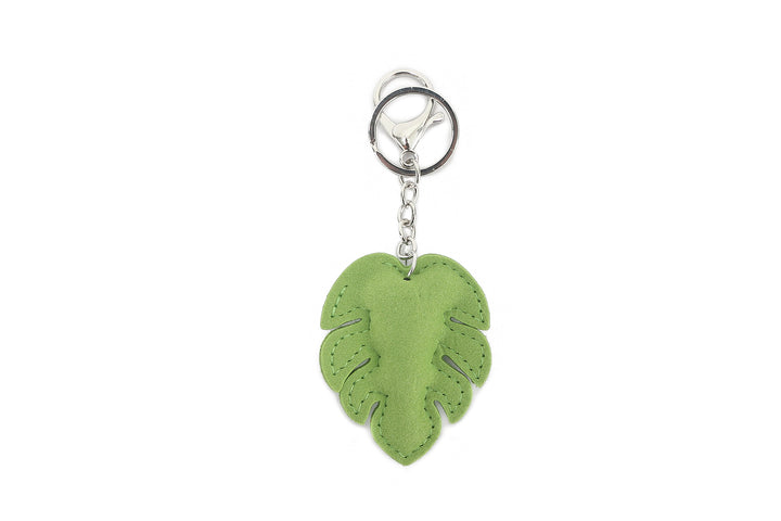 Bag Charm Crystal Monstera Green