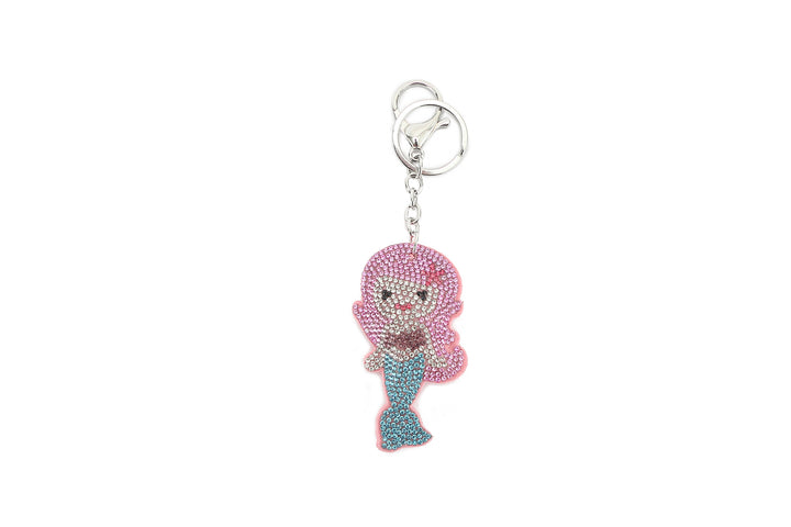 Bag Charm Crystal Mermaid Pink