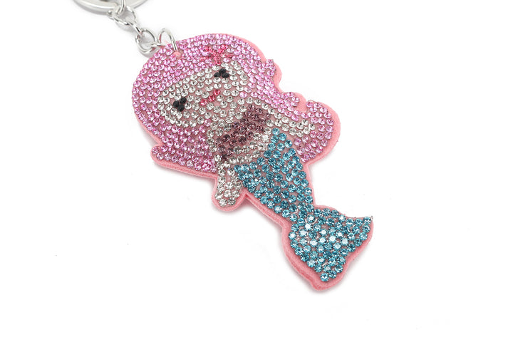 Bag Charm Crystal Mermaid Pink