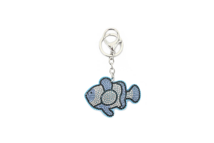 Bag Charm Crystal Fish Blue