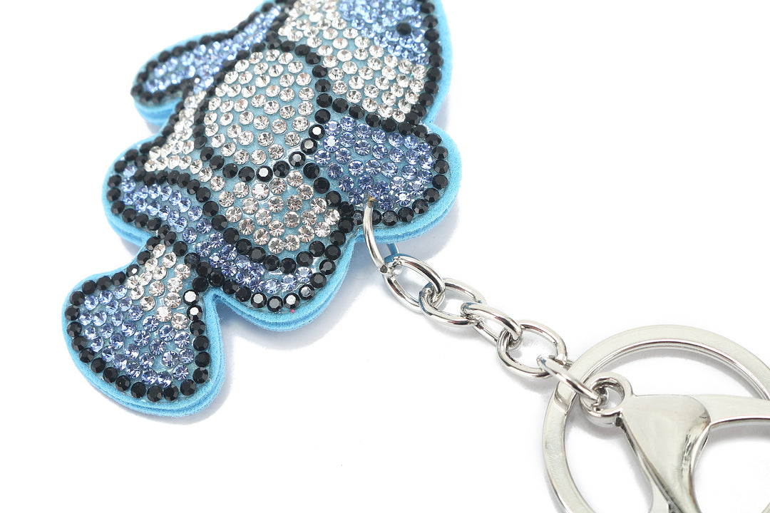 Bag Charm Crystal Fish Blue