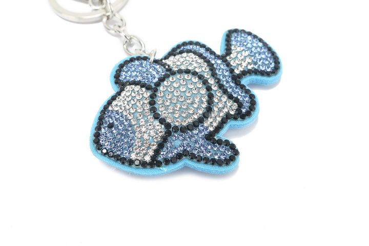 Bag Charm Crystal Fish Blue