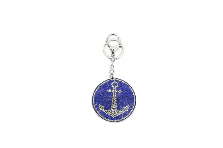 Bag Charm Crystal Anchor Blue