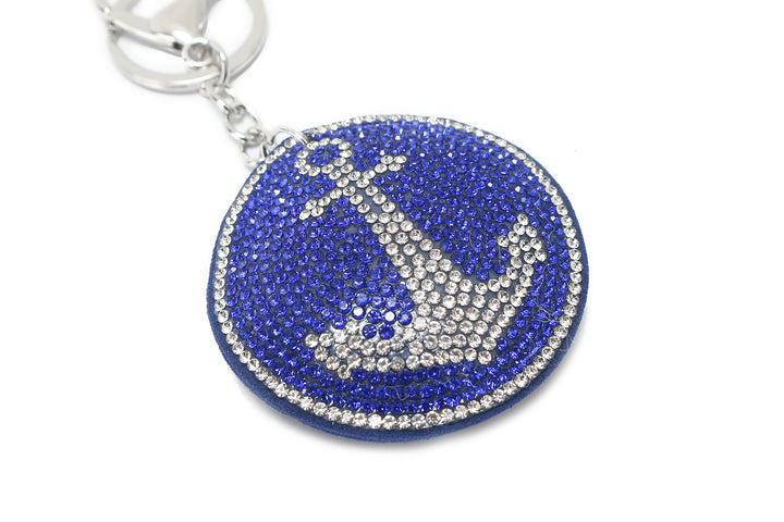 Bag Charm Crystal Anchor Blue