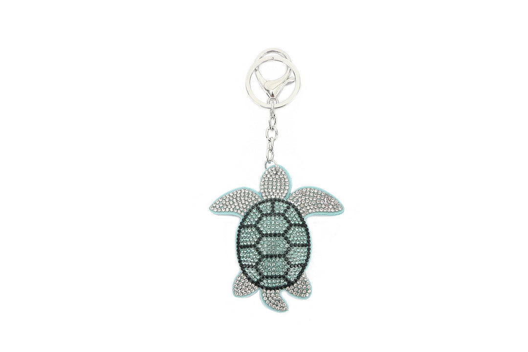 Bag Charm Crystal Turtle Teal