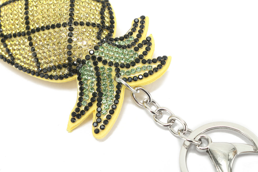 Bag Charm Crystal Pineapple Yellow