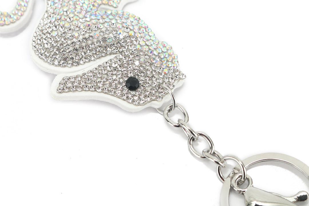 Bag Charm Crystal Seahorse White