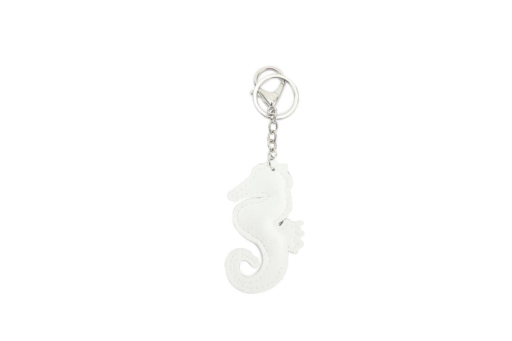 Bag Charm Crystal Seahorse White