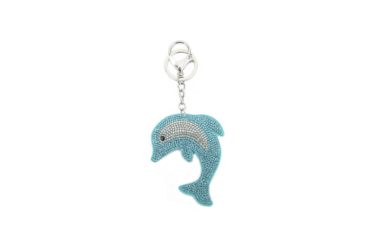 Bag Charm Crystal Dolphine Blue