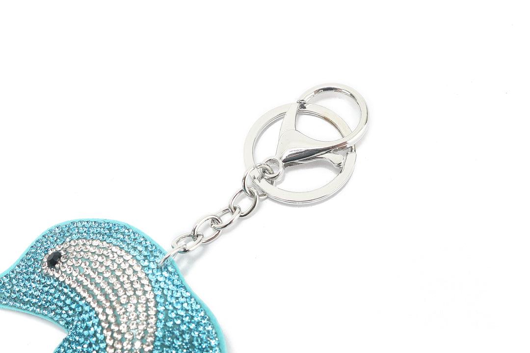 Bag Charm Crystal Dolphine Blue