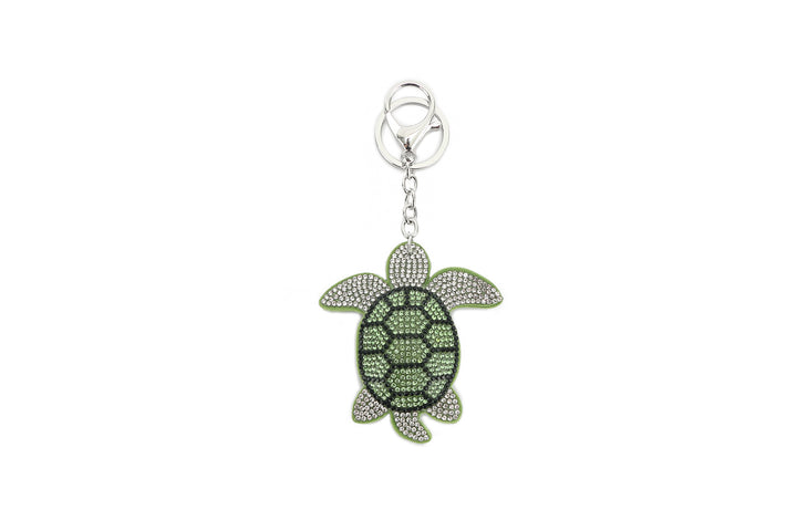 Bag Charm Crystal Turtle Green