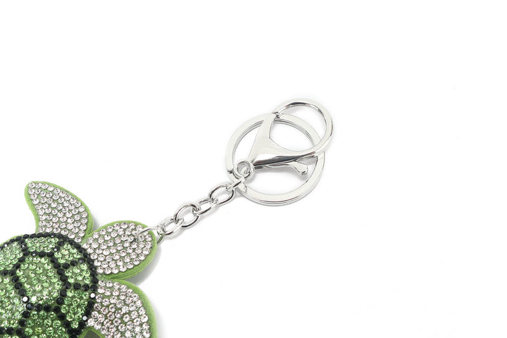 Bag Charm Crystal Turtle Green