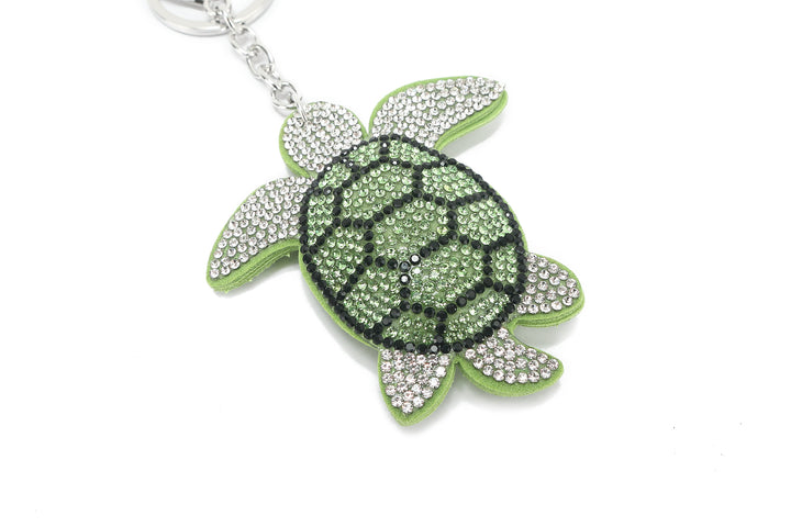 Bag Charm Crystal Turtle Green