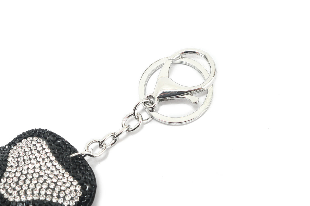 Bag Charm Crystal Paw Black