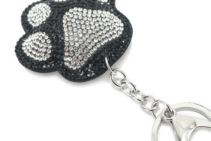 Bag Charm Crystal Paw Black