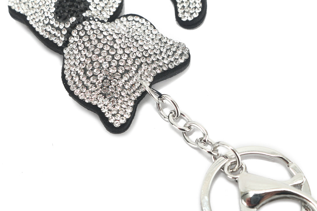 Bag Charm Crystal Cat White