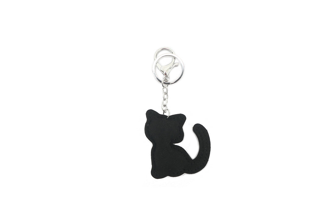 Bag Charm Crystal Cat White