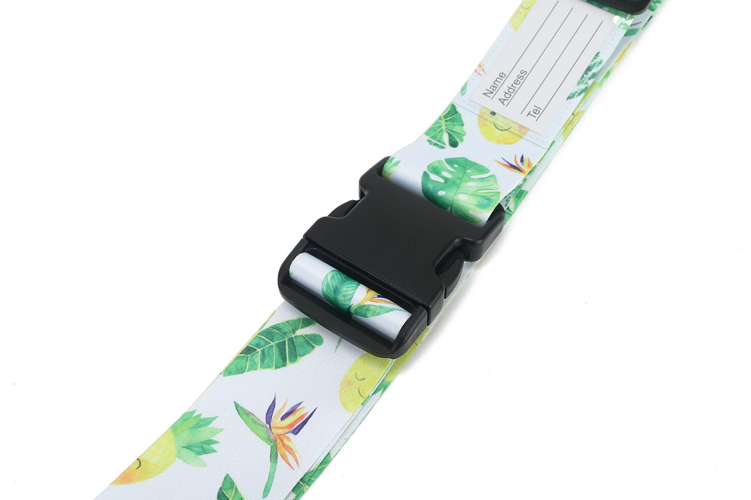 Luggage Strap Pineapple Monstera White