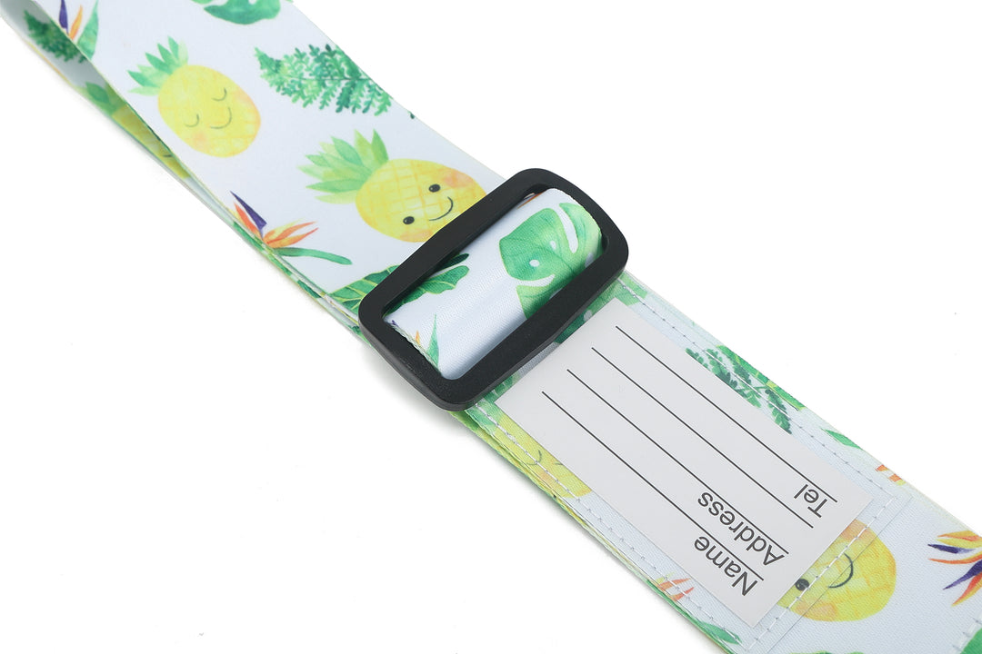 Luggage Strap Pineapple Monstera White