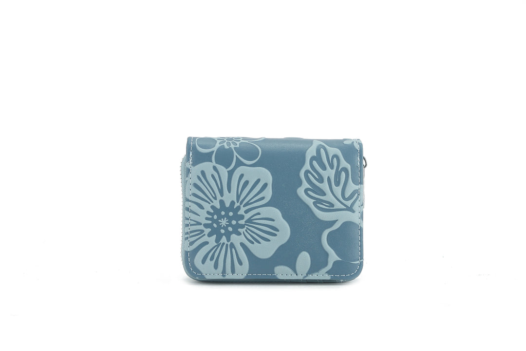 Wallet Meily Cherry Blossom Embossed Blue