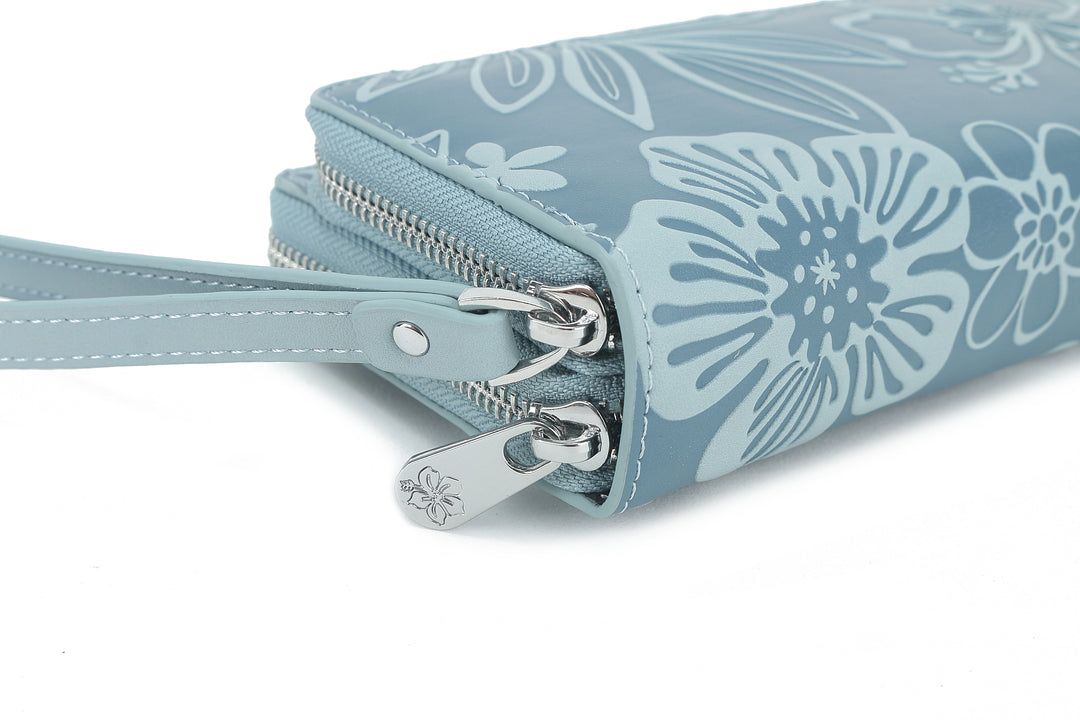 Wristlet Allison Cherry Blossom Embossed Blue