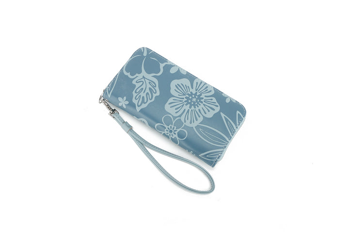 Wallet Kaylee Cherry Blossom Embossed Blue