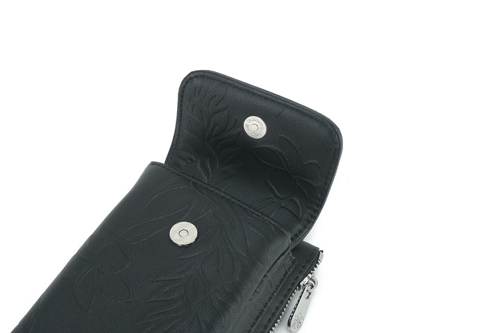 Crossbody Phone Wallet Anna Ginger Embossed Black