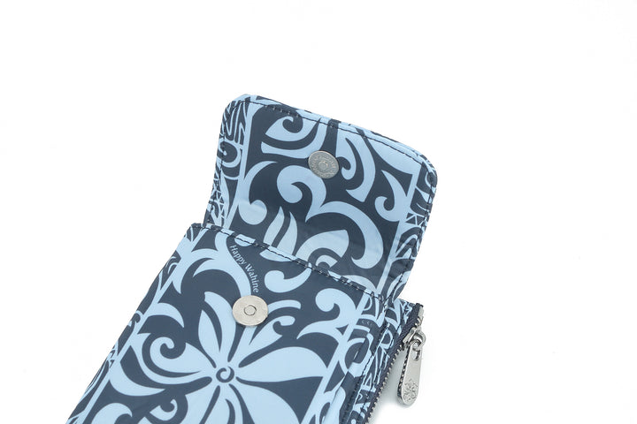 Crossbody Phone Wallet Anna Keʻolu Tapa Tiare Teal