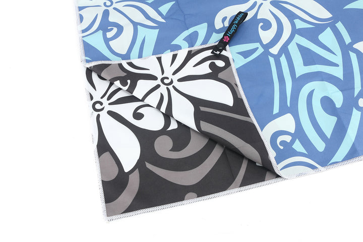 Sand-free Reversible Beach Towel Tiare Infinity Black Tiare Infinity Blue