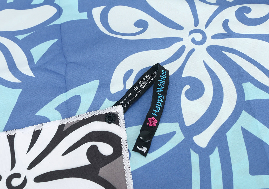 Sand-free Reversible Beach Towel Tiare Infinity Black Tiare Infinity Blue