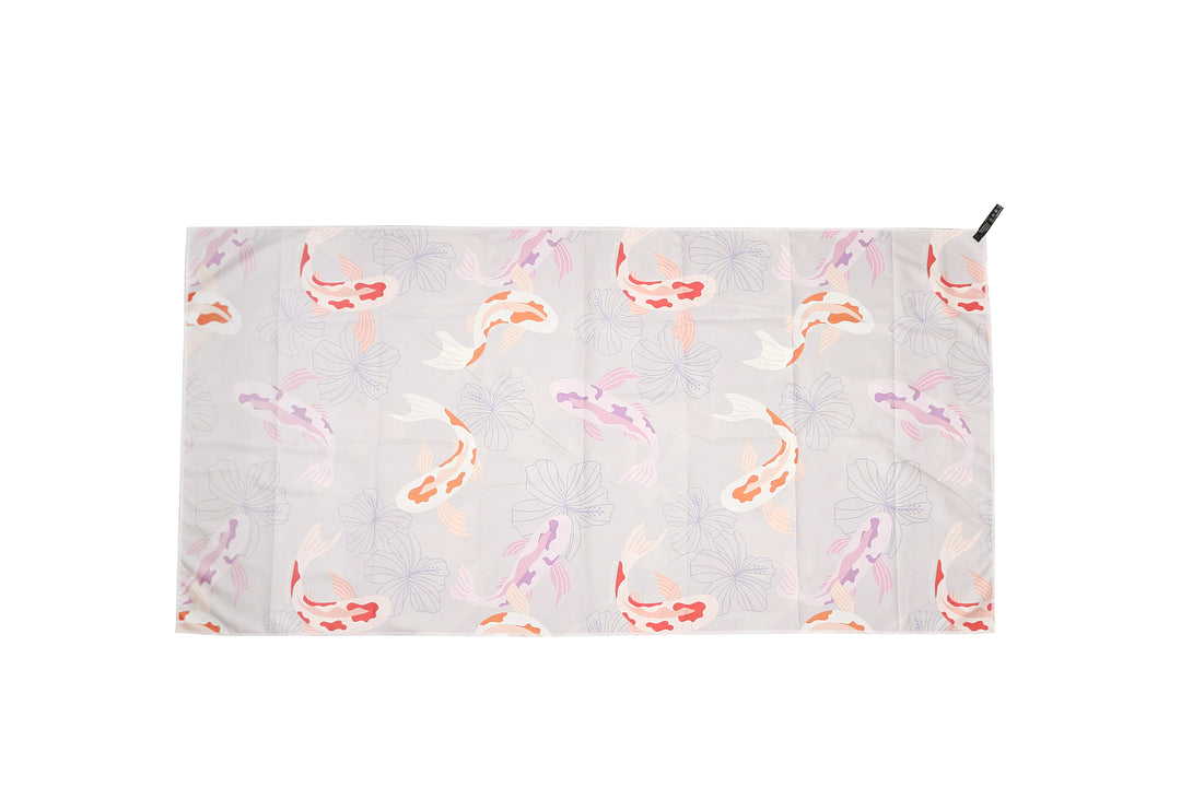 Sand-free Reversible Beach Towel Koi Navy Koi Grey