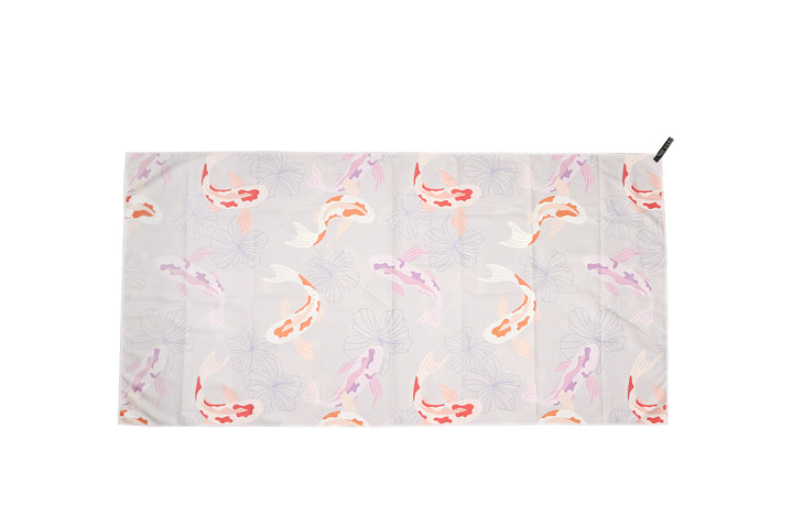 Sand-free Reversible Beach Towel Koi Navy Koi Grey