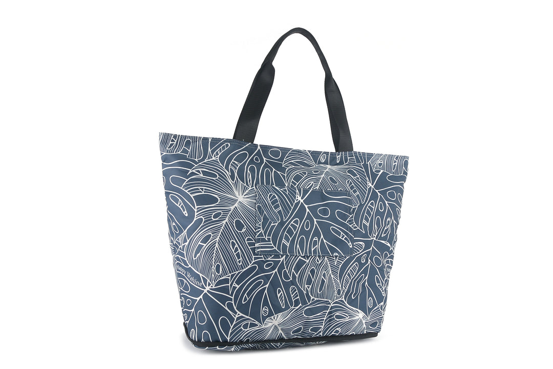 Foldable Tote James Monstera Lines Navy