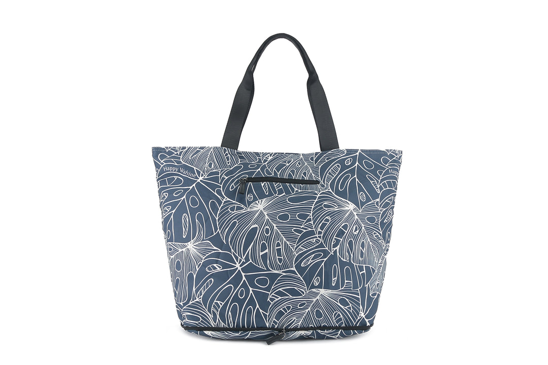 Foldable Tote James Monstera Lines Navy